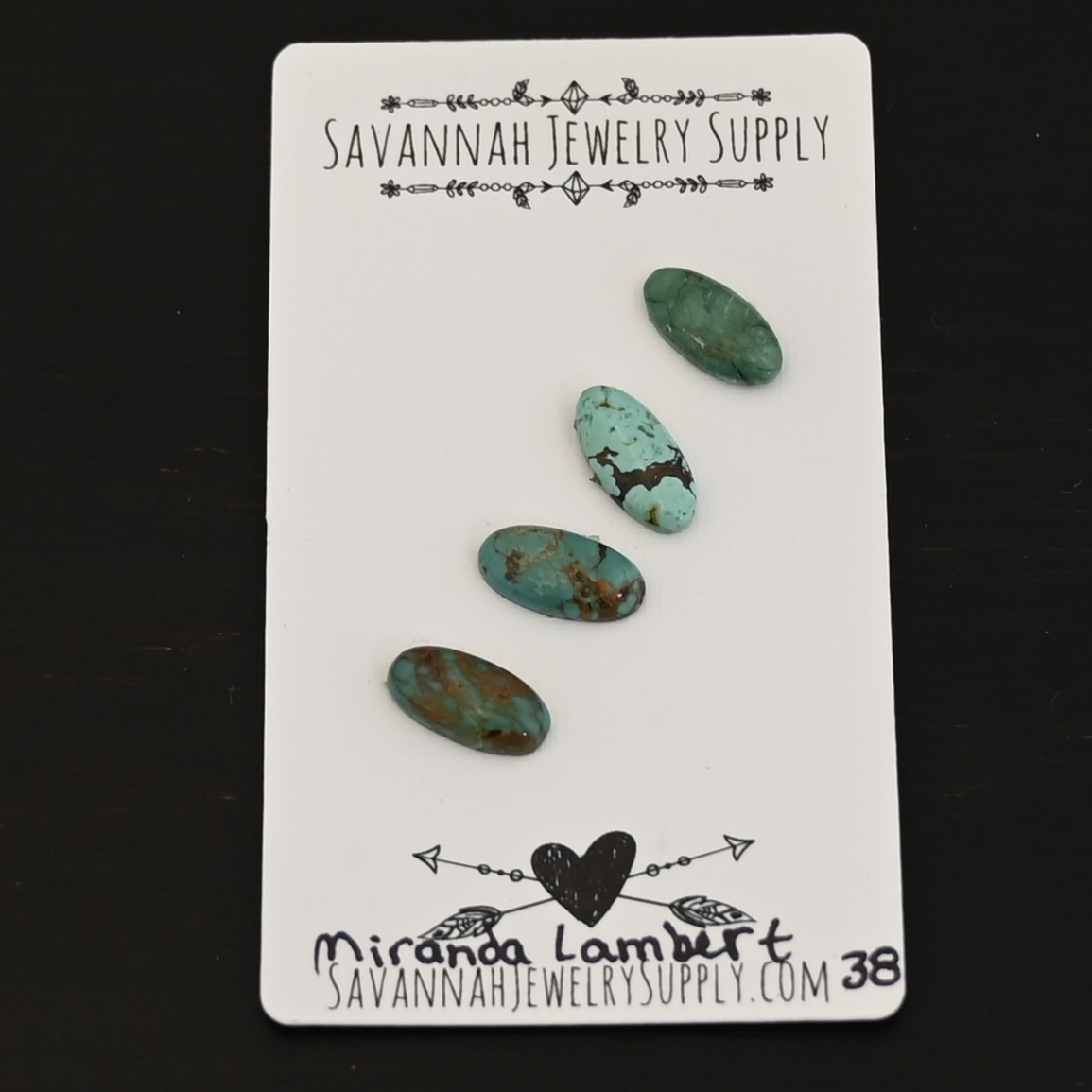 Miranda Lambert Turquoise Cabochon Parcel Miranda Lambert Turquoise Cabochon Parcel shown on business card