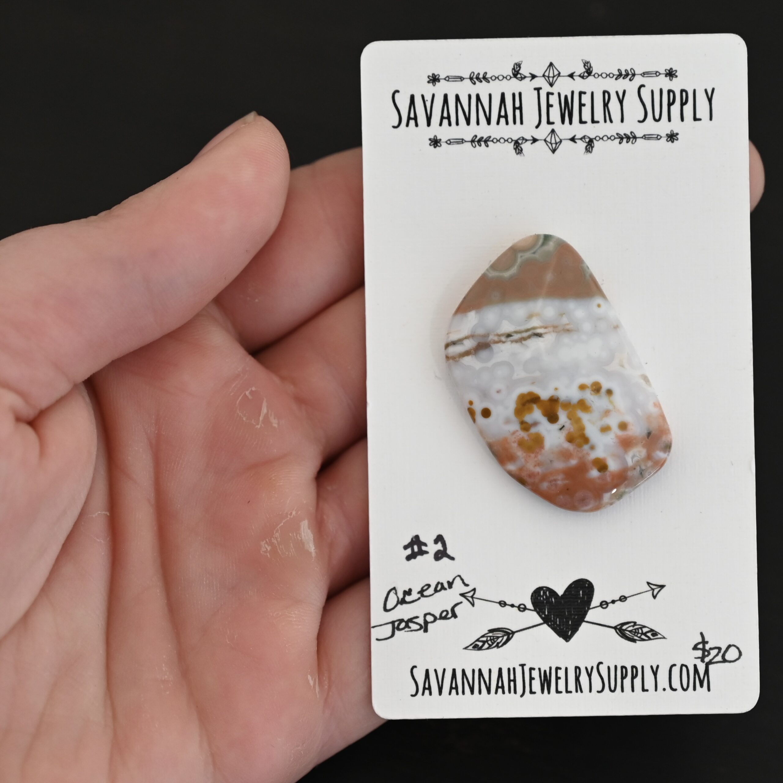 Ocean Jasper Cabochon #2 shown in hand