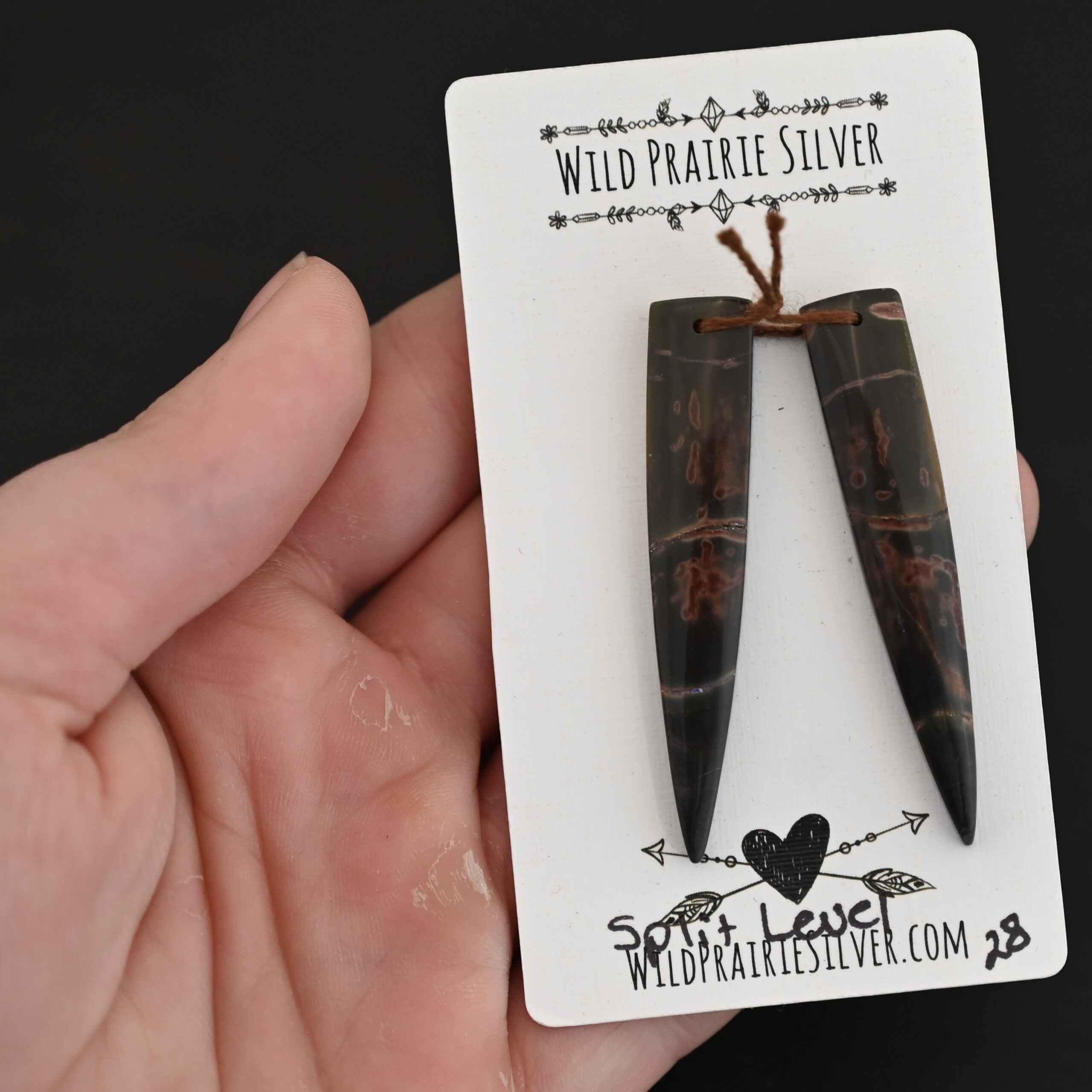 Split Level - Drilled Jasper Pair Split Level - Drilled Jasper Pair shown in hand