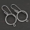 sterling silver Taylor Round Chandelier oxidized hammered with ear wires shown on dark background