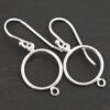 sterling silver Taylor Round Chandelier shiny smooth with ear wires shown on dark background