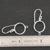 sterling silver Taylor Round Chandelier shiny smooth with ear wires shown by ruler