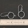 sterling silver Taylor Round Chandelier oxidized smooth with ear wires shown by ruler