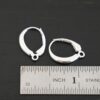 sterling silver Willa lever back ear wires - shiny shown by ruler