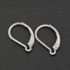 sterling silver Waverly lever back ear wires - oxidized shown on dark background