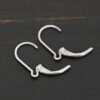 sterling silver Waverly lever back ear wires - oxidized shown on dark background