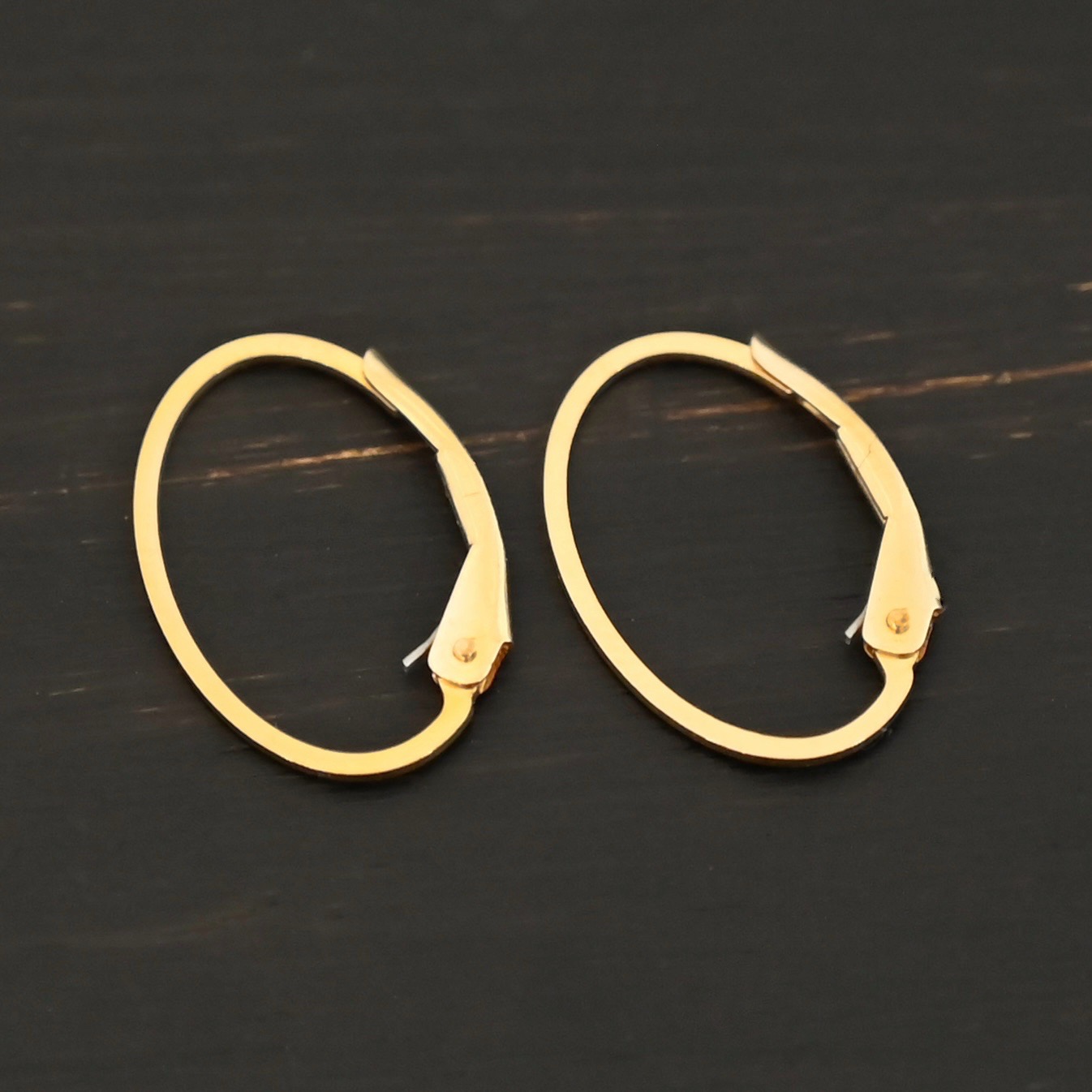 14k gold filled Wren lever back ear wires 14k gold filled Wren lever back ear wires shown on dark background