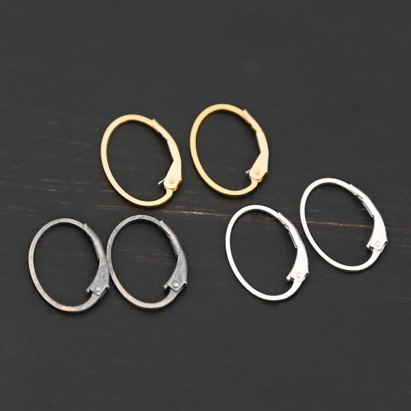 Wren lever back ear wires - 14k gold filled, shiny, or oxidized shown on dark background