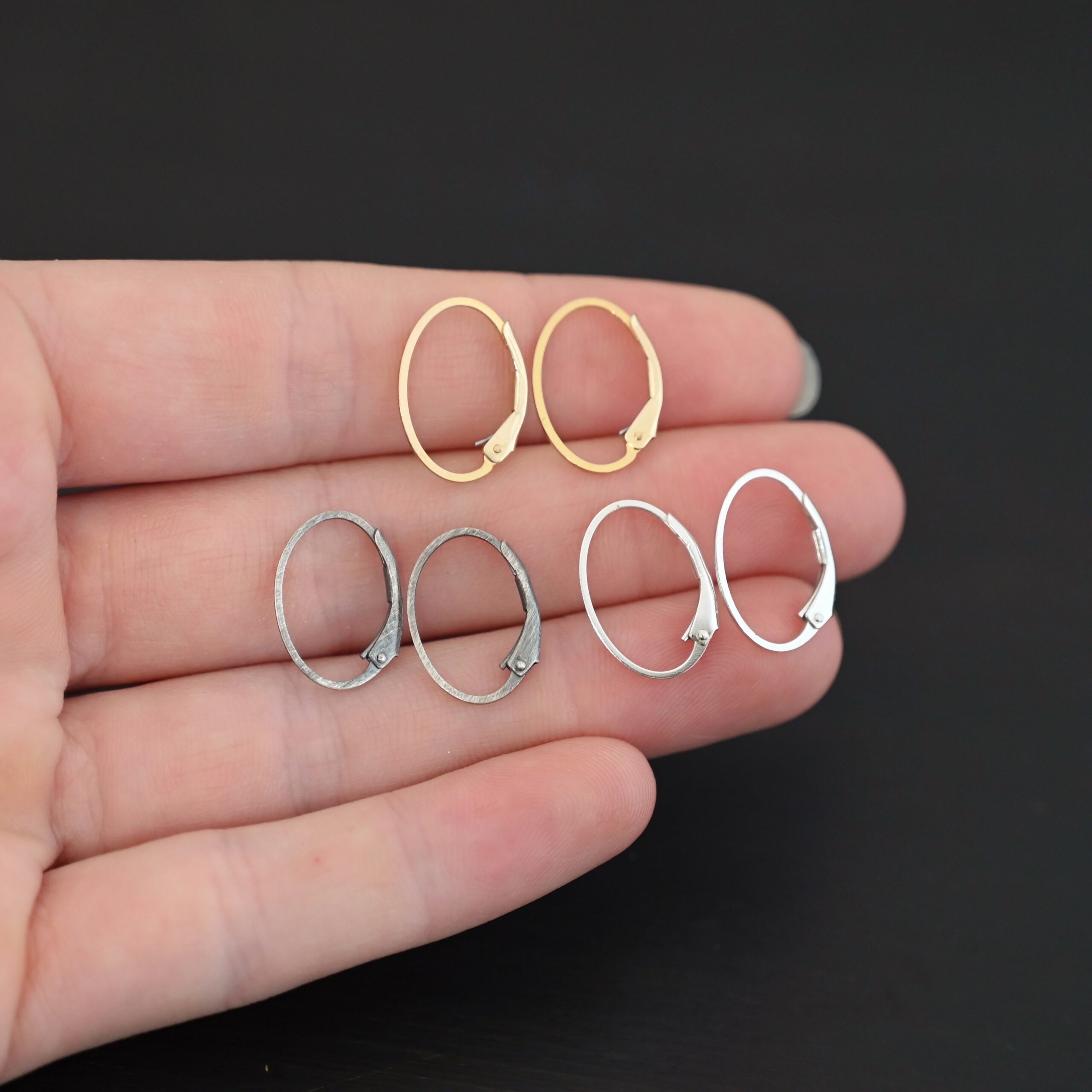 Wren lever back ear wires Wren lever back ear wires - 14k gold filled, shiny, or oxidized shown in hand