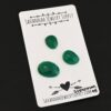 Superman Rose cut Green Onyx Cabochon Parcel shown on business card