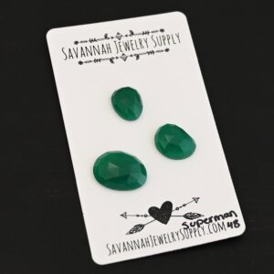 Rose Cut Green Onyx Cabochon Parcel – Superman