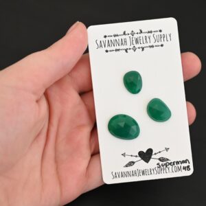 Rose Cut Green Onyx Cabochon Parcel – Superman