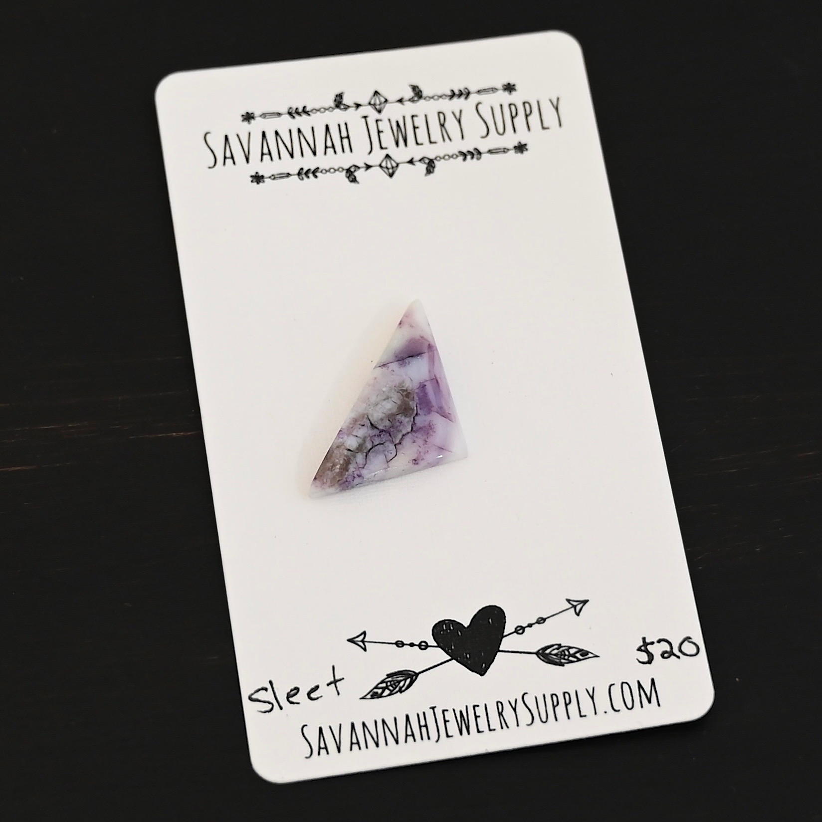 Sleet Victoria Cabochon shown on business card