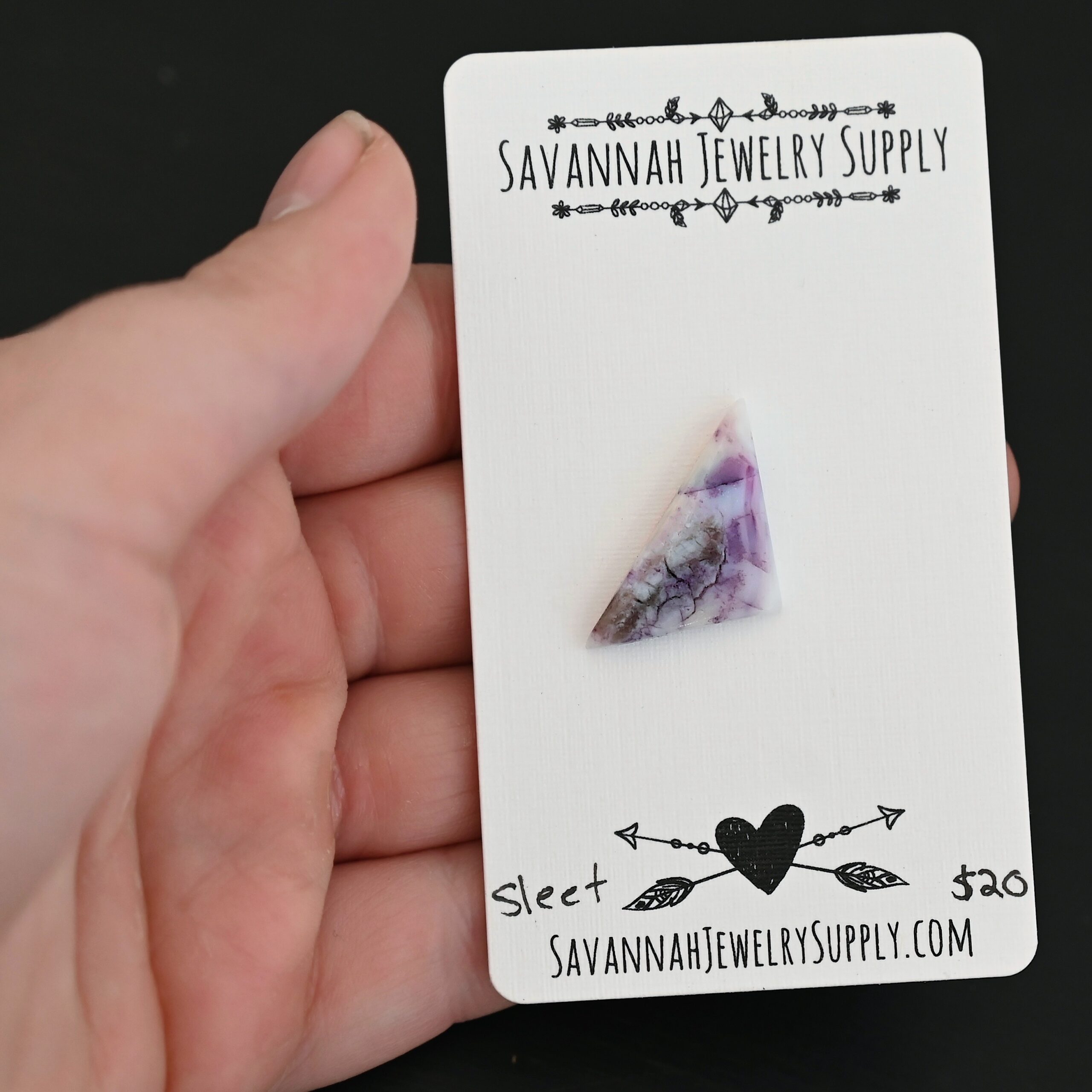 Sleet Victoria Cabochon shown in hand