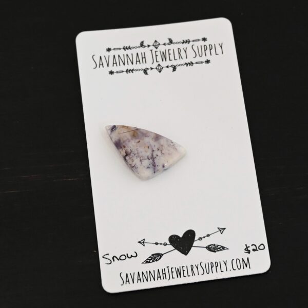 Snow Victoria Cabochon shown on business card
