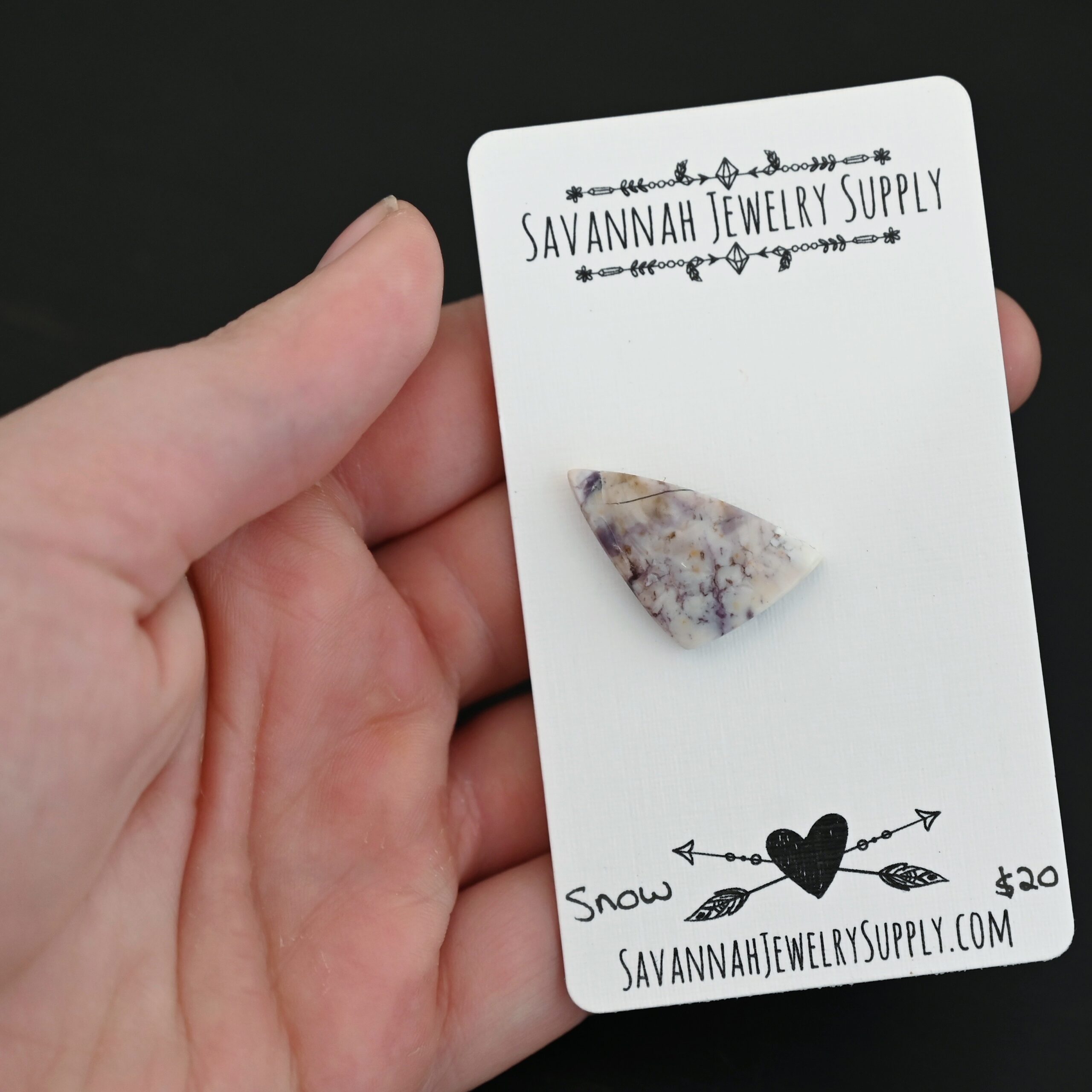 Snow Victoria Cabochon Snow Victoria Cabochon shown on in hand