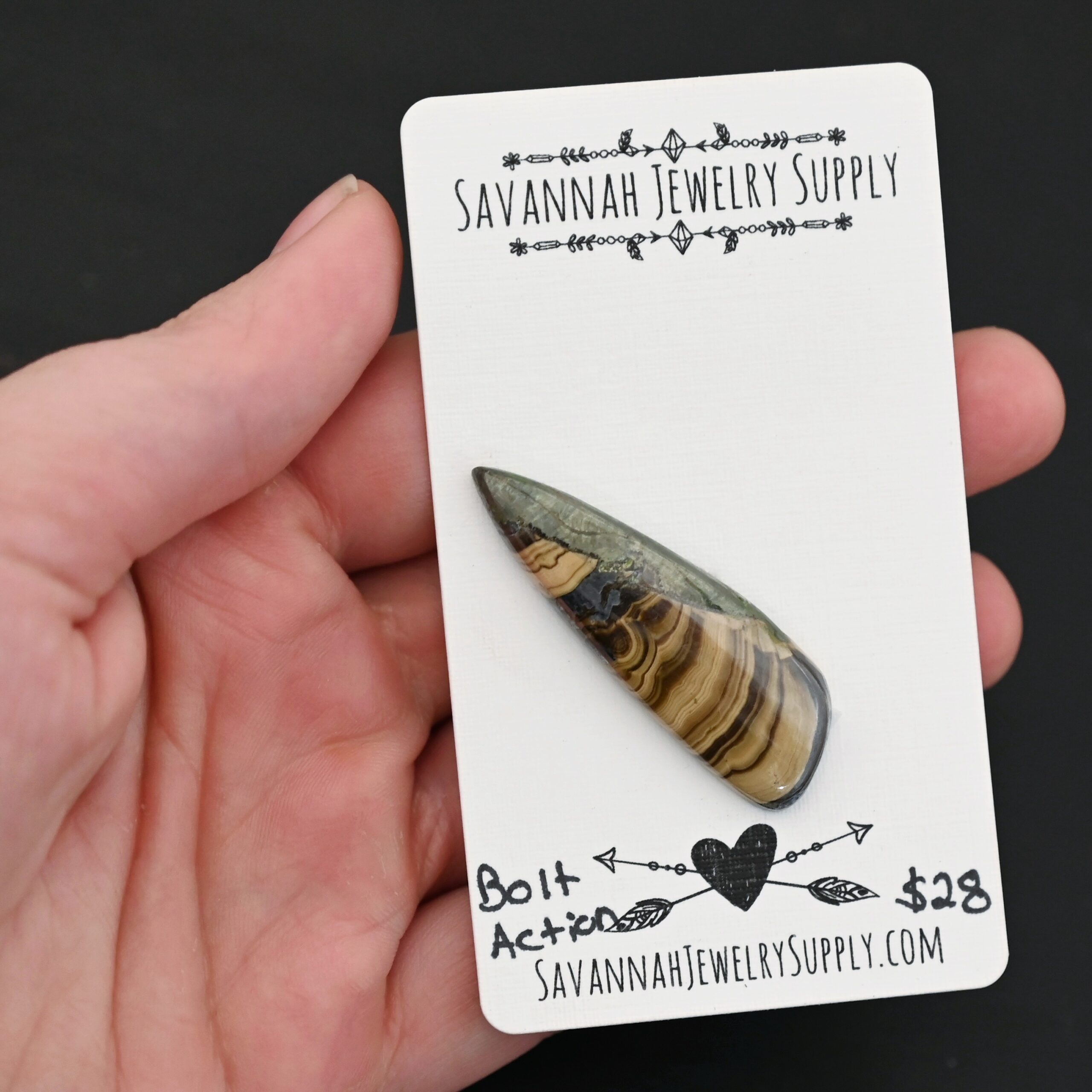 Bolt Action Challe Blonde Cabochon Bolt Action Challe Blonde Cabochon shown in hand