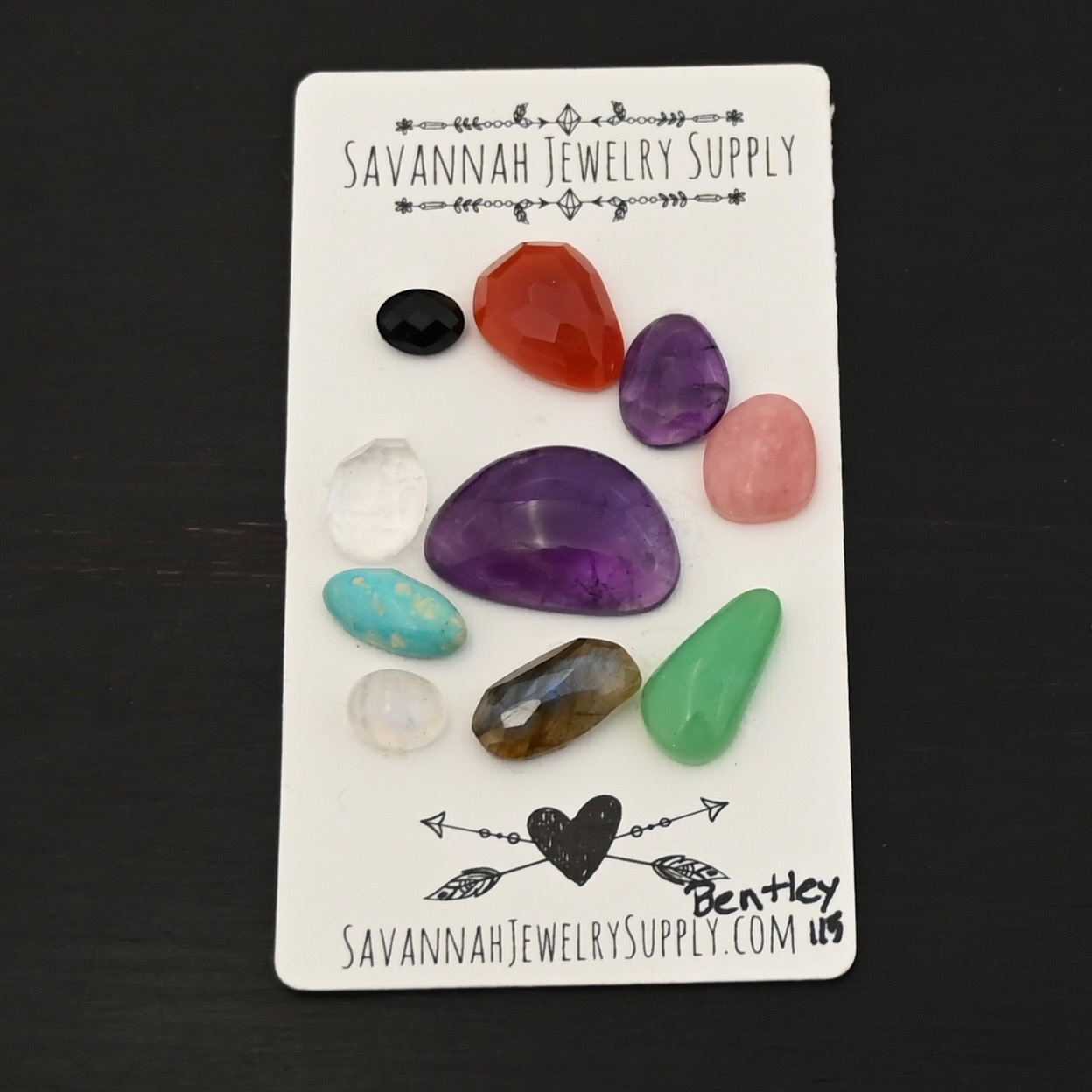 Bentley Rainbow Cabochon Parcel shown on business card