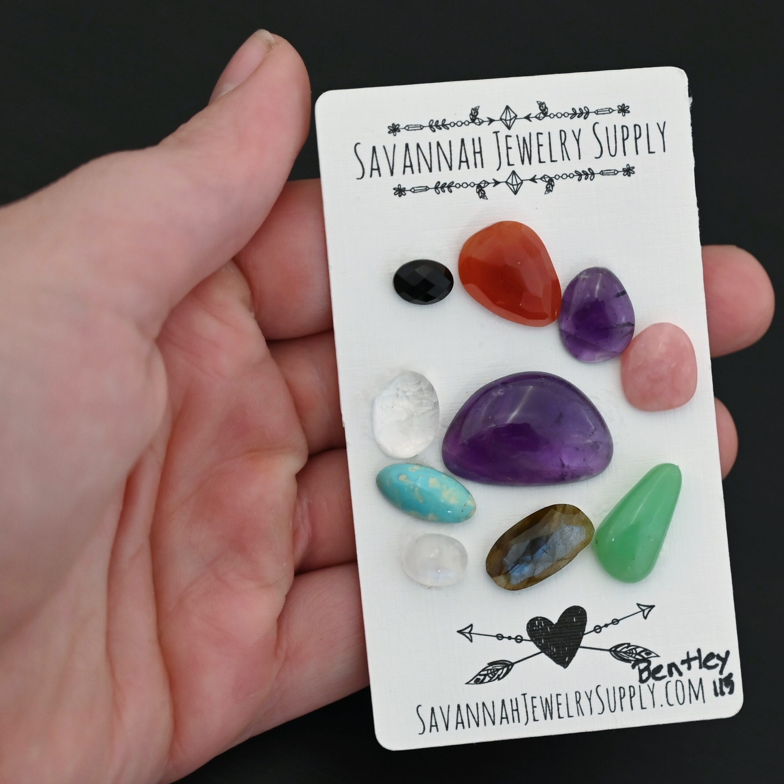 Bentley Rainbow Cabochon Parcel shown in hand