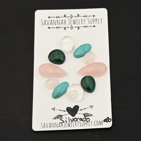 Silverado Rainbow Cabochon Parcel shown on business card