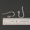 Sterling Silver Winnie Ear Wires - shiny shown by ruler