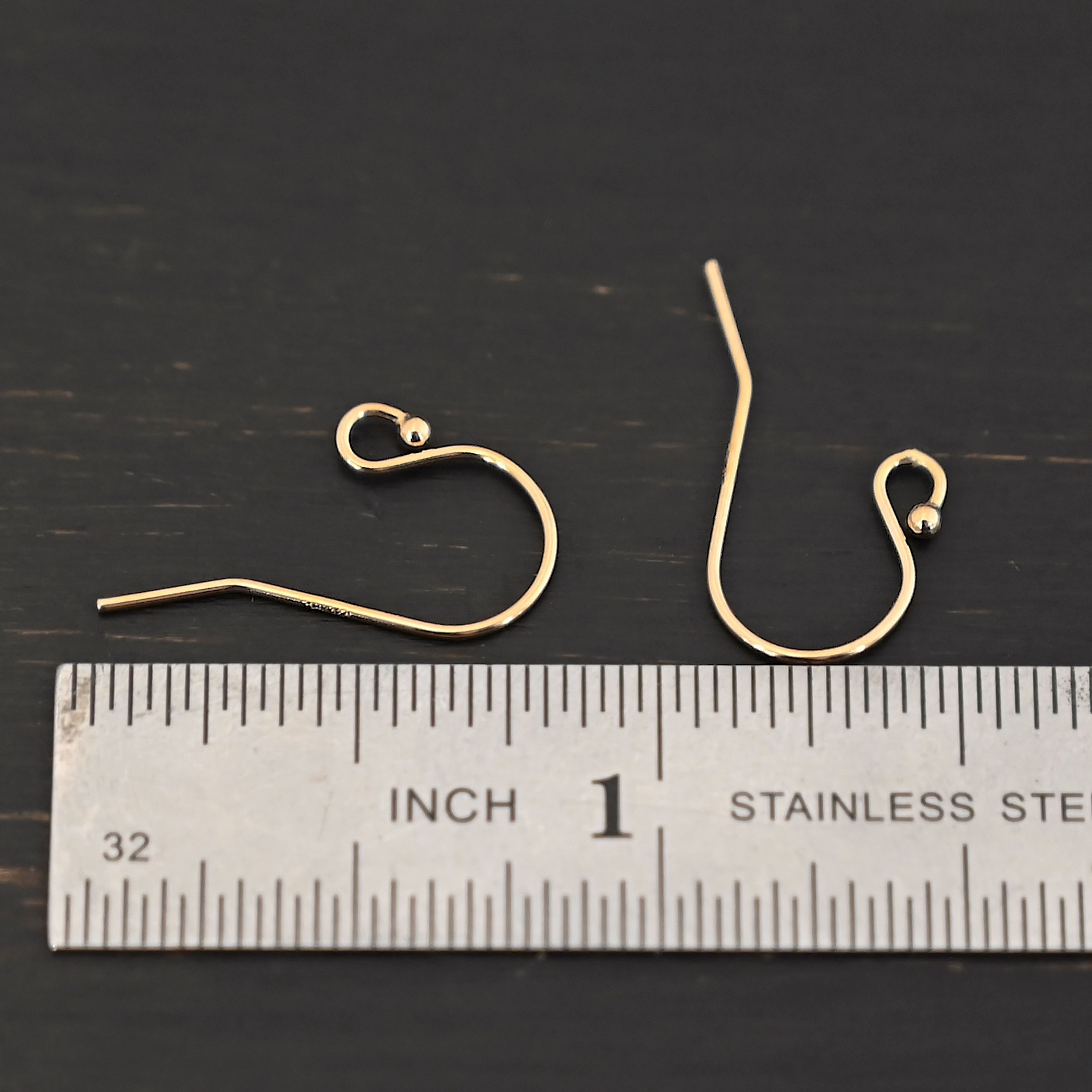 Wilma Ear Wires 14k Gold Filled Wilma Ear Wires shown by ruler