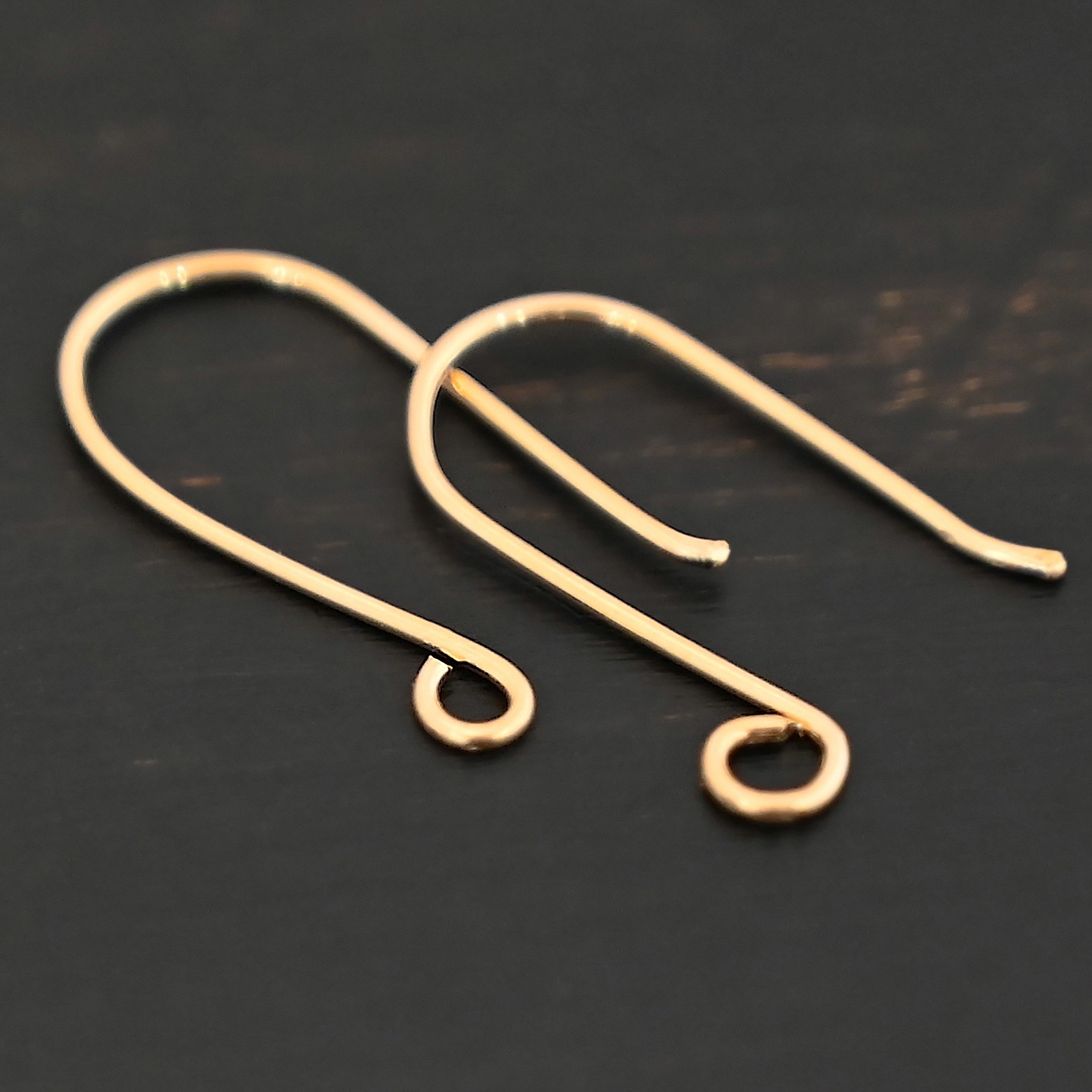 14k Gold Filled Wanda Ear Wires - shown on dark background