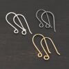 Wanda Ear Wires - shiny silver, oxidized silver, and gold filled shown on dark background
