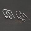 sterling silver Wendolyn Ear Wires - oxidized & shiny shown on dark background