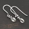 Sterling Silver Willow Ear Wires - shiny shown on dark background