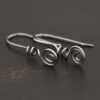 Sterling Silver Willow Ear Wires - oxidized shown on dark background