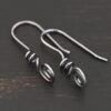 Sterling Silver Willow Ear Wires - oxidized shown on dark background