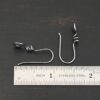 Sterling Silver Willow Ear Wires - oxidized shown by ruler