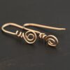 14k gold filled Willow Ear Wires - shown on dark background