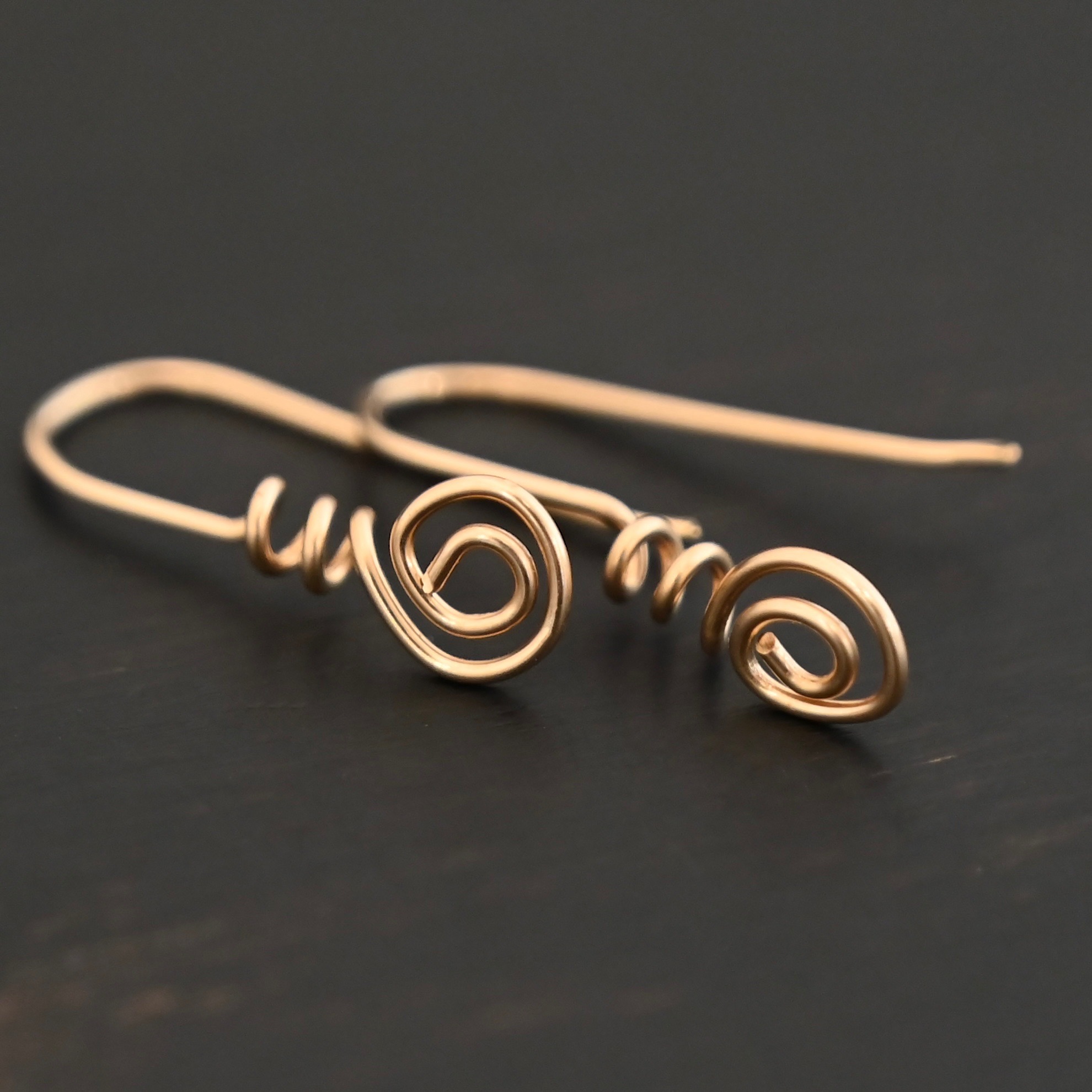 Willow - 14k gold filled ear wires 14k gold filled Willow Ear Wires - shown on dark background