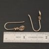 14k gold filled Willow Ear Wires - shown by ruler