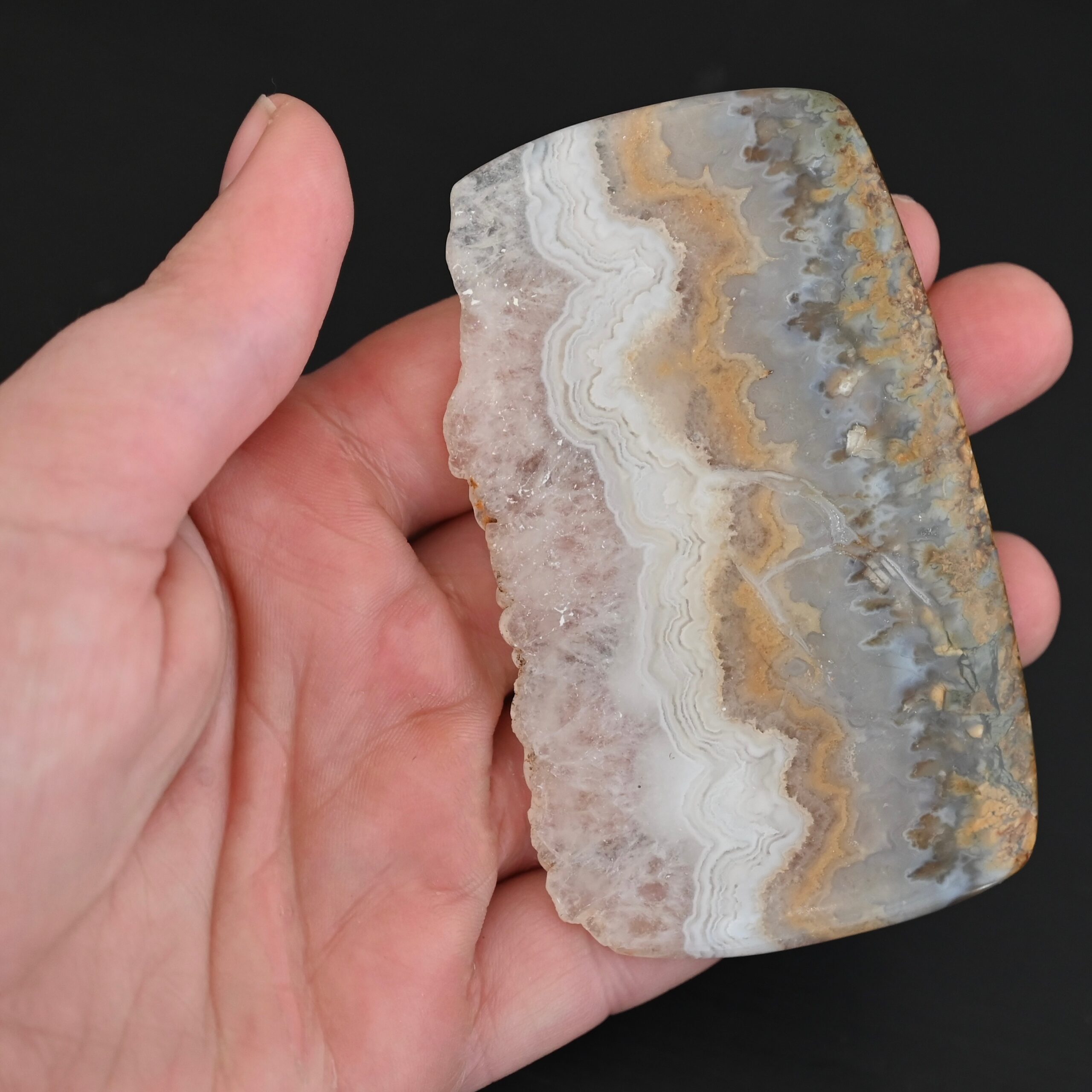 Phoebe Agate Cabochon Phoebe Agate Cabochon shown in hand