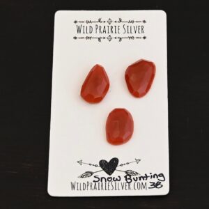 Rose Cut Carnelian Cabochons – Snow Bunting