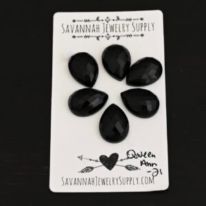 Rose Cut Teardrop Black Obsidian Cabochon Parcel – Queen Ann