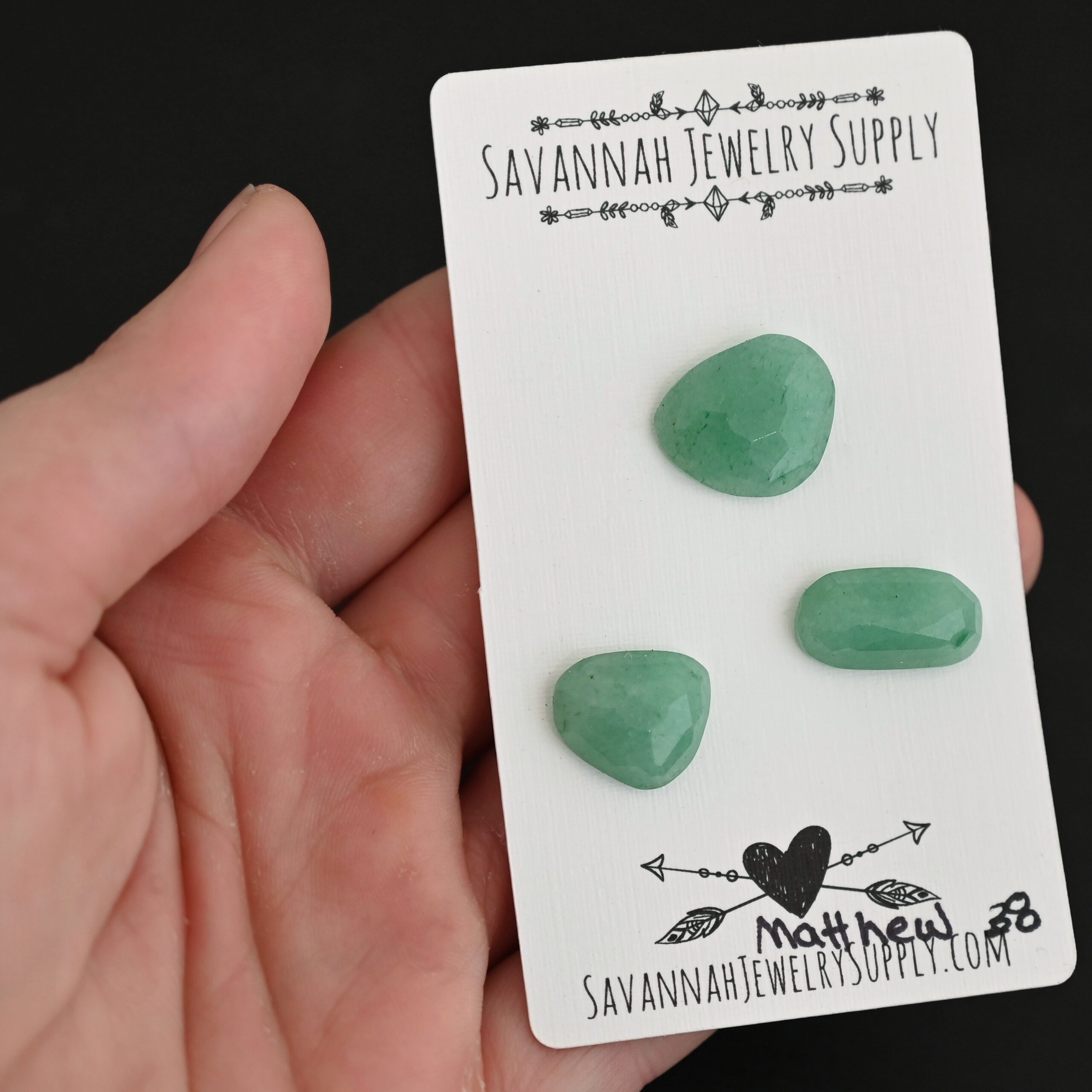 Matthew Adventurine Cabochon Parcel shown in hand