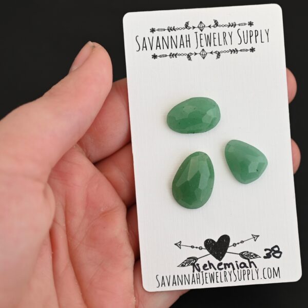 Nehemiah Adventurine Cabochon Parcel shown in hand