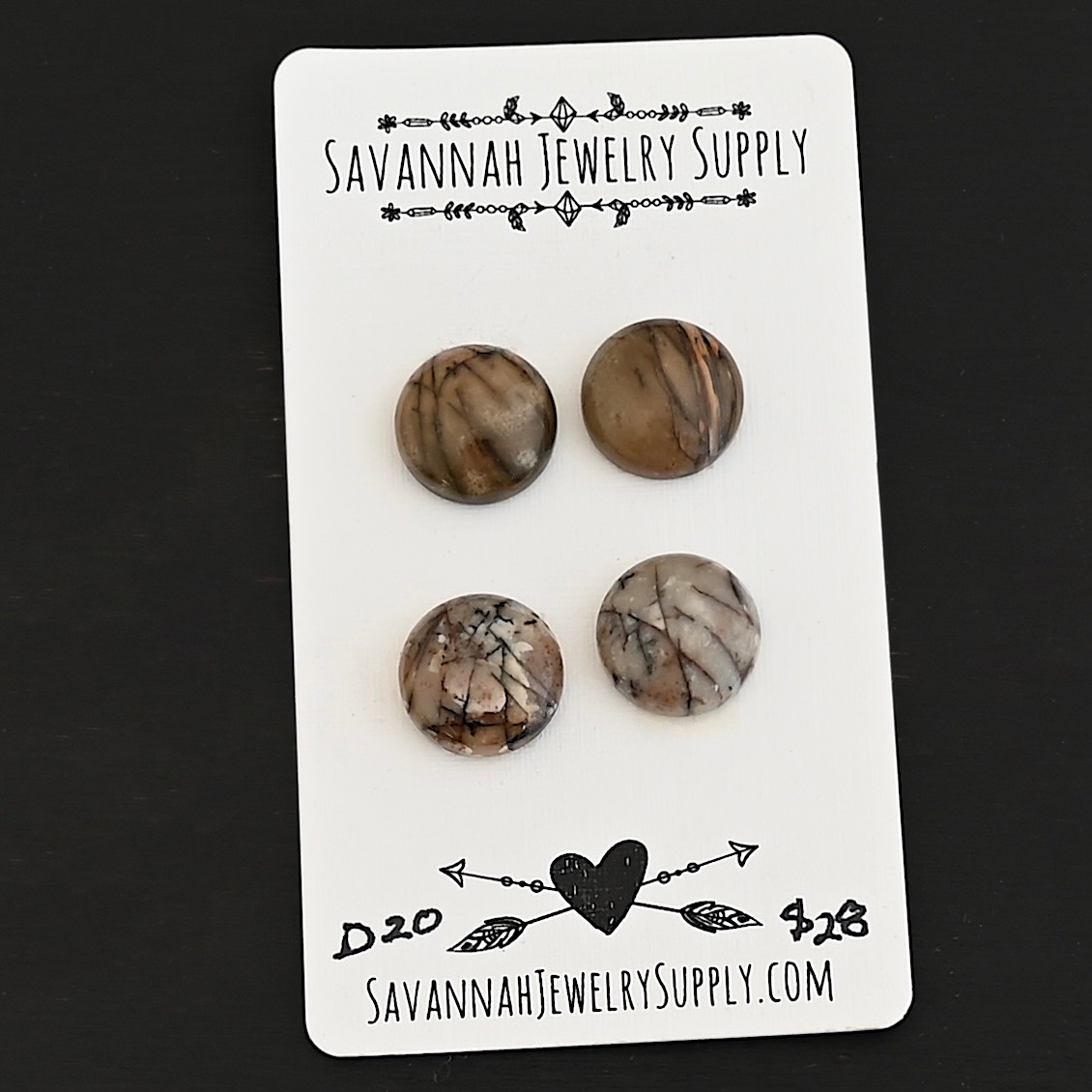 D20 Cherry Creek Jasper shown on business card