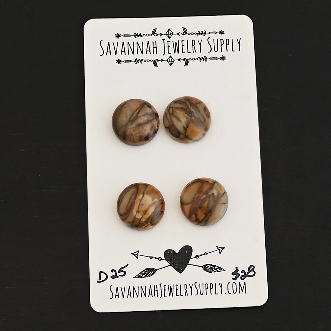 D25 Cherry Creek Jasper shown on business card