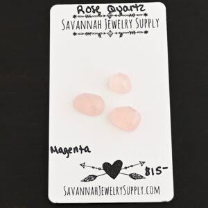 Rose Cut Rose Quartz Cabochons – Magenta