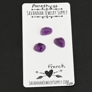 Rose Cut Amethyst Cabochons – French