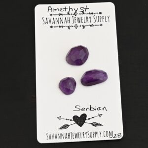 Rose Cut Amethyst Cabochons – Serbian