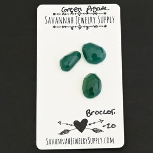 Rose Cut Green Agate Cabochons – Broccoli