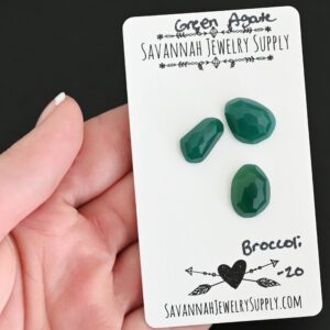 Rose Cut Green Agate Cabochons – Broccoli