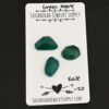 Kale Rose Cut Green Agate Cabochon Parcel shown on business card