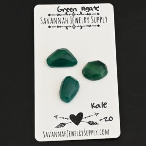 Rose Cut Green Agate Cabochons – Kale